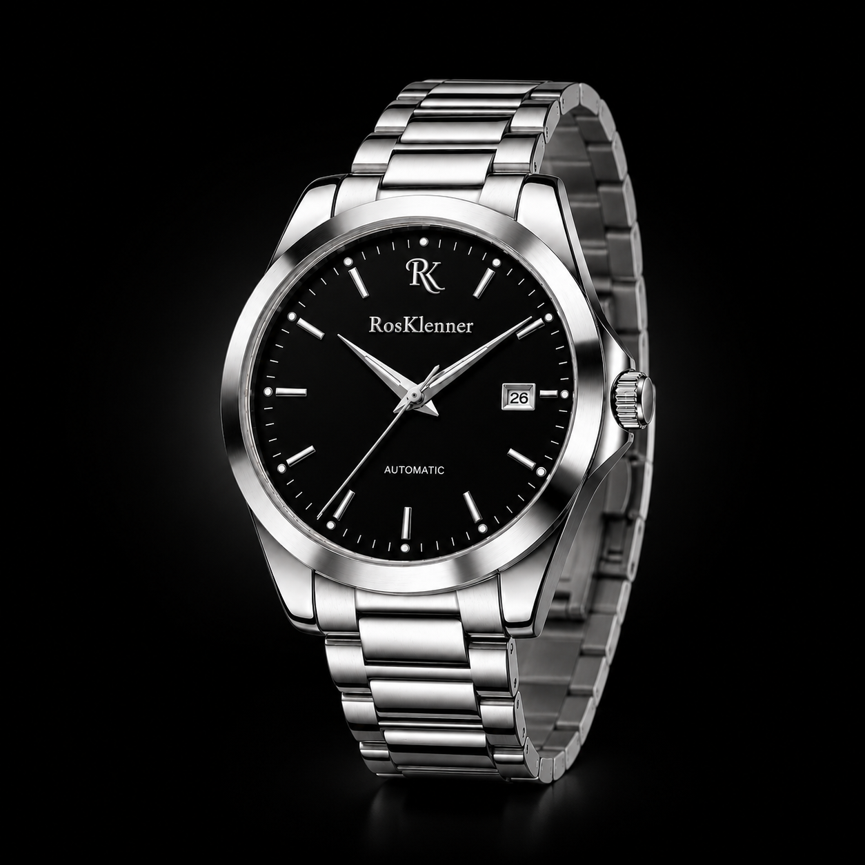 RosKlenner Nocturne con brazalete metálico sobre fondo negro